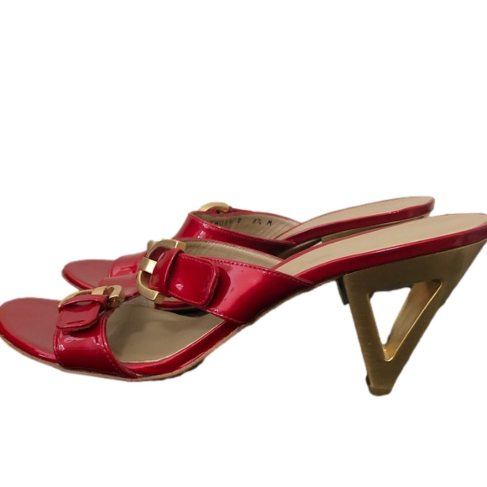 Stuart Weitzman Slip On Red Buckle Pumps